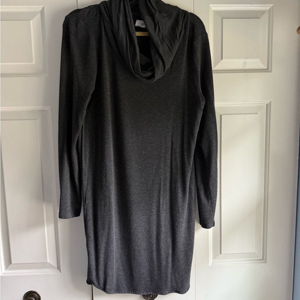 Lou & Grey Charcoal Cowl neck Long Sleeve Dress